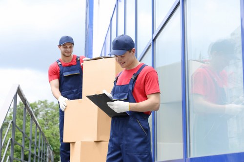 Professional packing service with boxes and wrapping materials in a Selsdon home