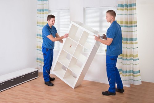 Packed boxes and furniture ready for local removals service