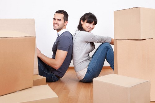 Professional house movers loading furniture for a Selsdon home move