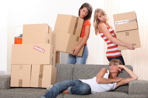 Furniture and household items being loaded